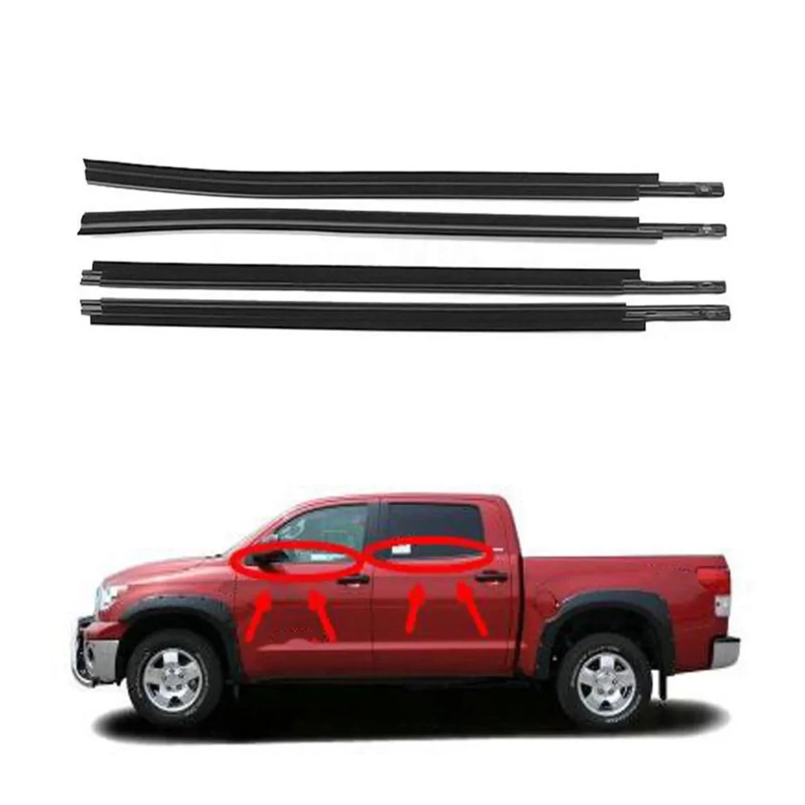 Kompatibel for Toyota Tundra 2007-2018 Auto Außenfensterdichtung Weathers Auto Formteile Styling 4 Teile/satz(Color: Type 2) von XFSBHMKH