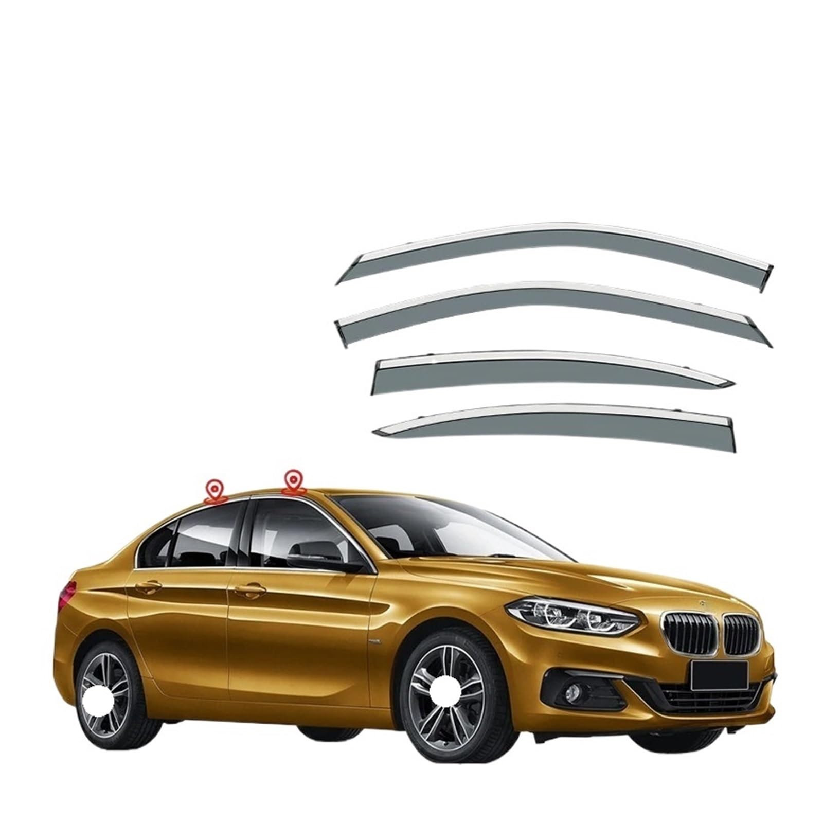 Kompatibel mit BMW 1er E87 F20 F52 Fenstervisier Wetterschutz Türvisier Lüftungsblenden Lüftungsblenden Lüftungsvisier Heller Streifen(F52) von XFSBHMKH
