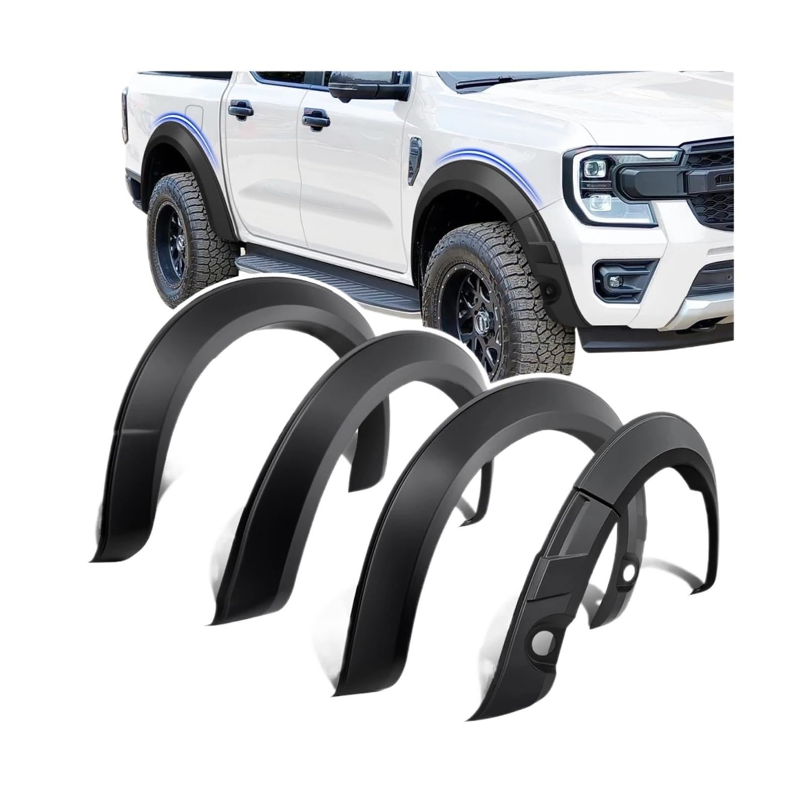 Kotflügelverbreiterungen Radlaufsatz kompatibel for Ford Ranger NEXT-GEN 2022 2023+ WILDTRAK WILDTRAK-X mit Sensorloch 4X4 Autozubehör(FR23FF303SBK) von XFSBHMKH