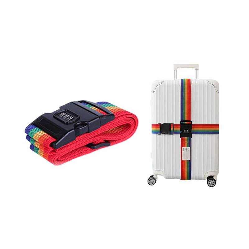 XFSRG Koffergurte Kofferband Auffällig Koffergurt mit Zahlenschloss Einstellbar Kofferband Gurt Koffergurt Kreuzgurt Luggage Strap von XFSRG