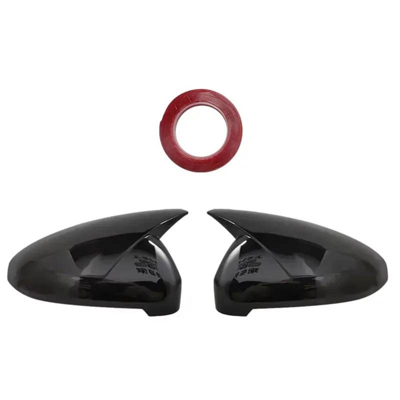 2 x schwarze Rückspiegel-Abdeckkappen im Carbonfaser-Stil, passend für Audi A4 B9 Quattro S Line A5 S5 RS5.(Bright black) von XFYESL