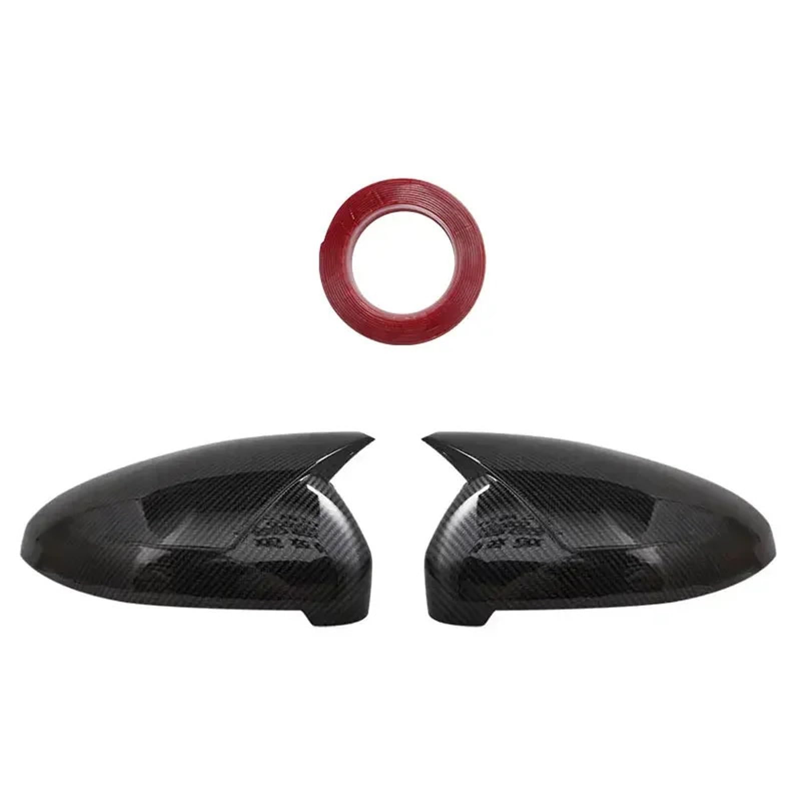 2 x schwarze Rückspiegel-Abdeckkappen im Carbonfaser-Stil, passend für Audi A4 B9 Quattro S Line A5 S5 RS5.(Carbon fiber pattern) von XFYESL