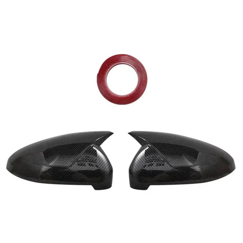 2 x schwarze Rückspiegel-Abdeckkappen im Carbonfaser-Stil, passend für Audi A4 B9 Quattro S Line A5 S5 RS5.(Carbon fiber pattern) von XFYESL