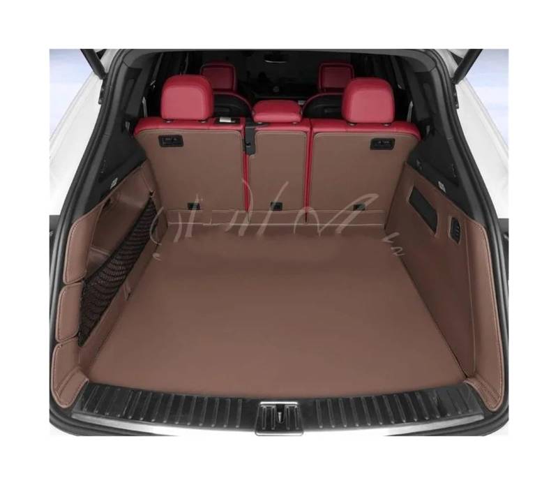 Car Trunk Liner Auto Hinten Stamm Matten Fit Für Porsche Cayenne E3 9YA/9YB 2019~2026 Leder Lagerung Pads Fracht Kofferraumwanne(Coffee Full Set) von XFYESL
