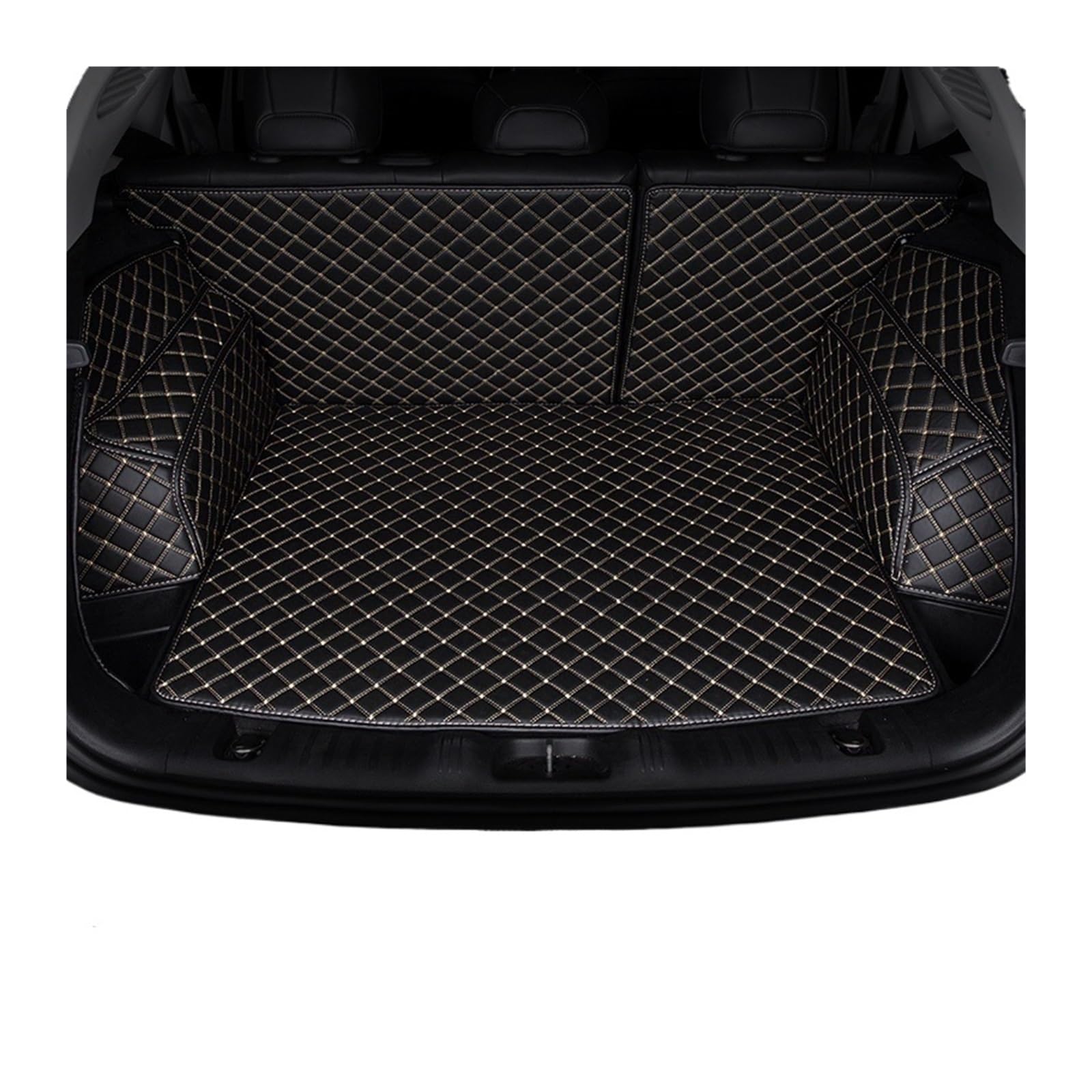 Car Trunk Liner Auto-Kofferraum-Matten Fit für Dodge Journey 2009 2010 2011 2012 2013-2018 Custom Cargo Liner Teppich Kofferraumwanne(Black,2016-2018) von XFYESL