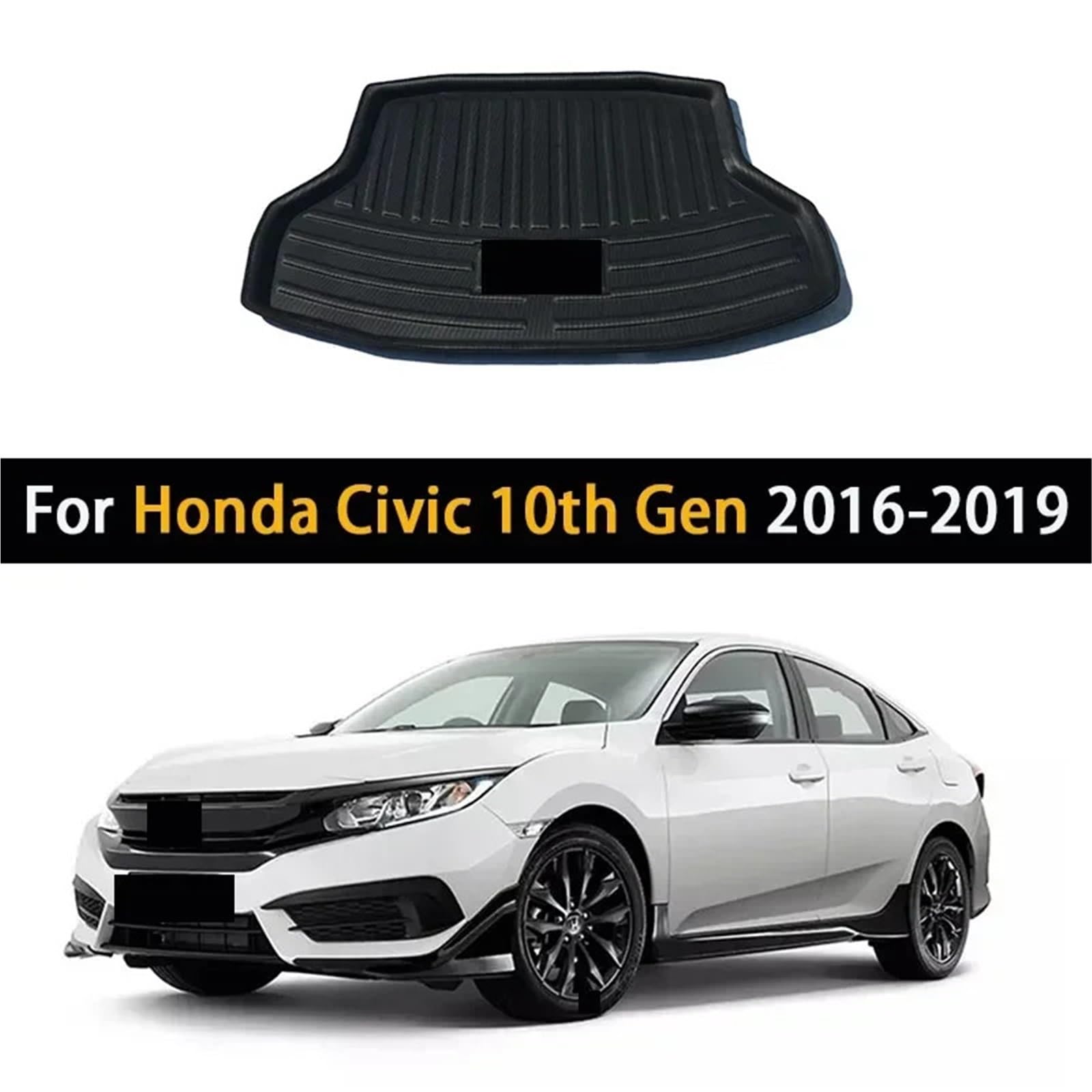 Car Trunk Liner Auto-Kofferraummatte passend für Honda Civic 10. Generation 2016–2019, Gepäckablage, wasserdichte Kofferraumboden-Liner-Pads Kofferraumwanne Car Trunk Liner Auto-Kofferraummatte passend für Honda Civic 10. Generation 2016–2019, Gepäckablage, wasserdichte Kofferraumboden-Liner-Pads Kofferraumwanne von XFYESL
