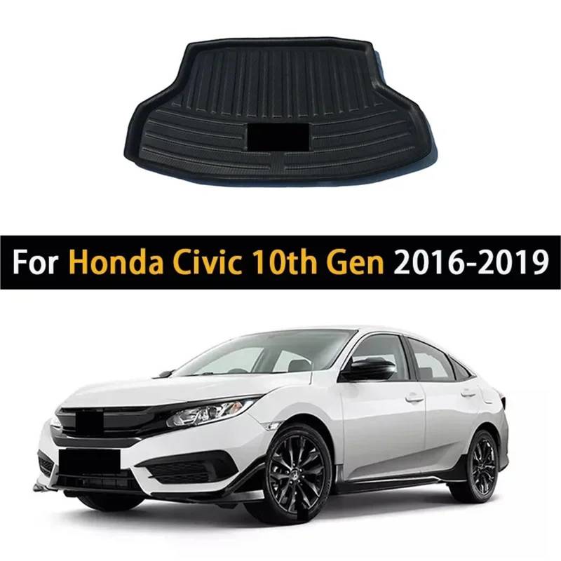 Car Trunk Liner Auto-Kofferraummatte passend für Honda Civic 10. Generation 2016–2019, Gepäckablage, wasserdichte Kofferraumboden-Liner-Pads Kofferraumwanne von XFYESL