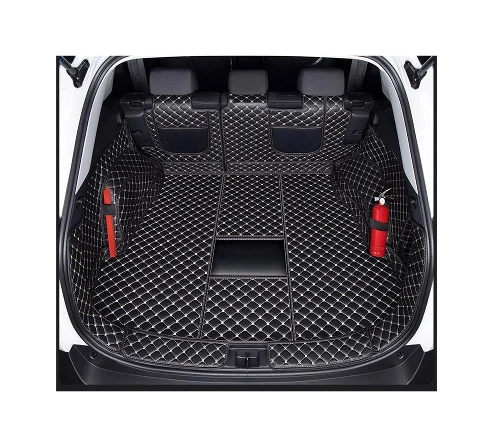 Car Trunk Liner Fit Für Toyota RAV4 2024 2025 Zubehör Kraftstoff PHEV Vollständige Abdeckung Cargo Liner Auto Innen Modifikation Kofferraumwanne(Full Black Beige,Hybrid) von XFYESL