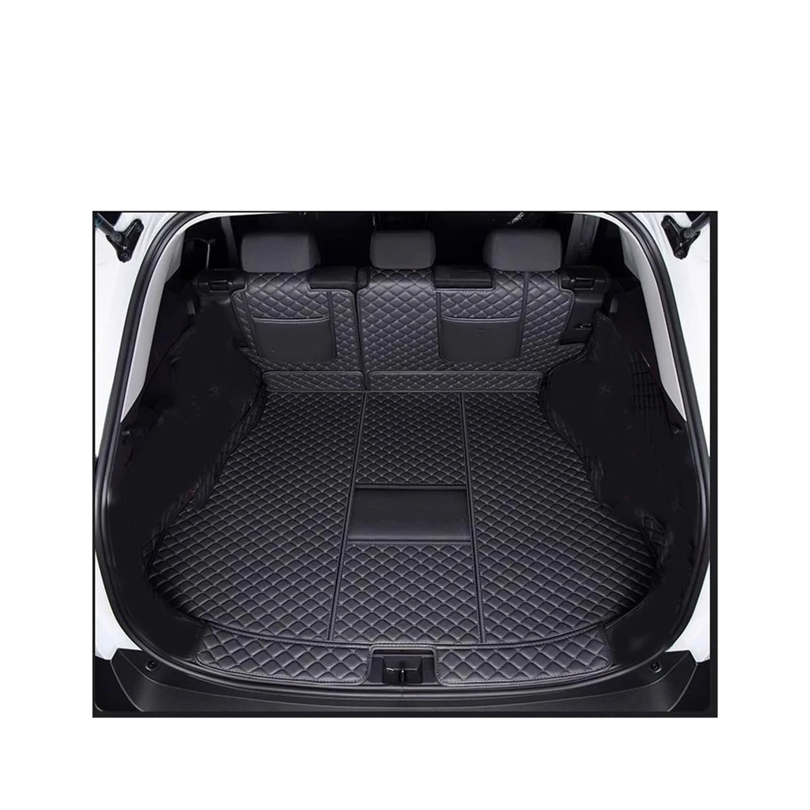 Car Trunk Liner Fit Für Toyota RAV4 2024 2025 Zubehör Kraftstoff PHEV Vollständige Abdeckung Cargo Liner Auto Innen Modifikation Kofferraumwanne(Half Black,Fuel) von XFYESL