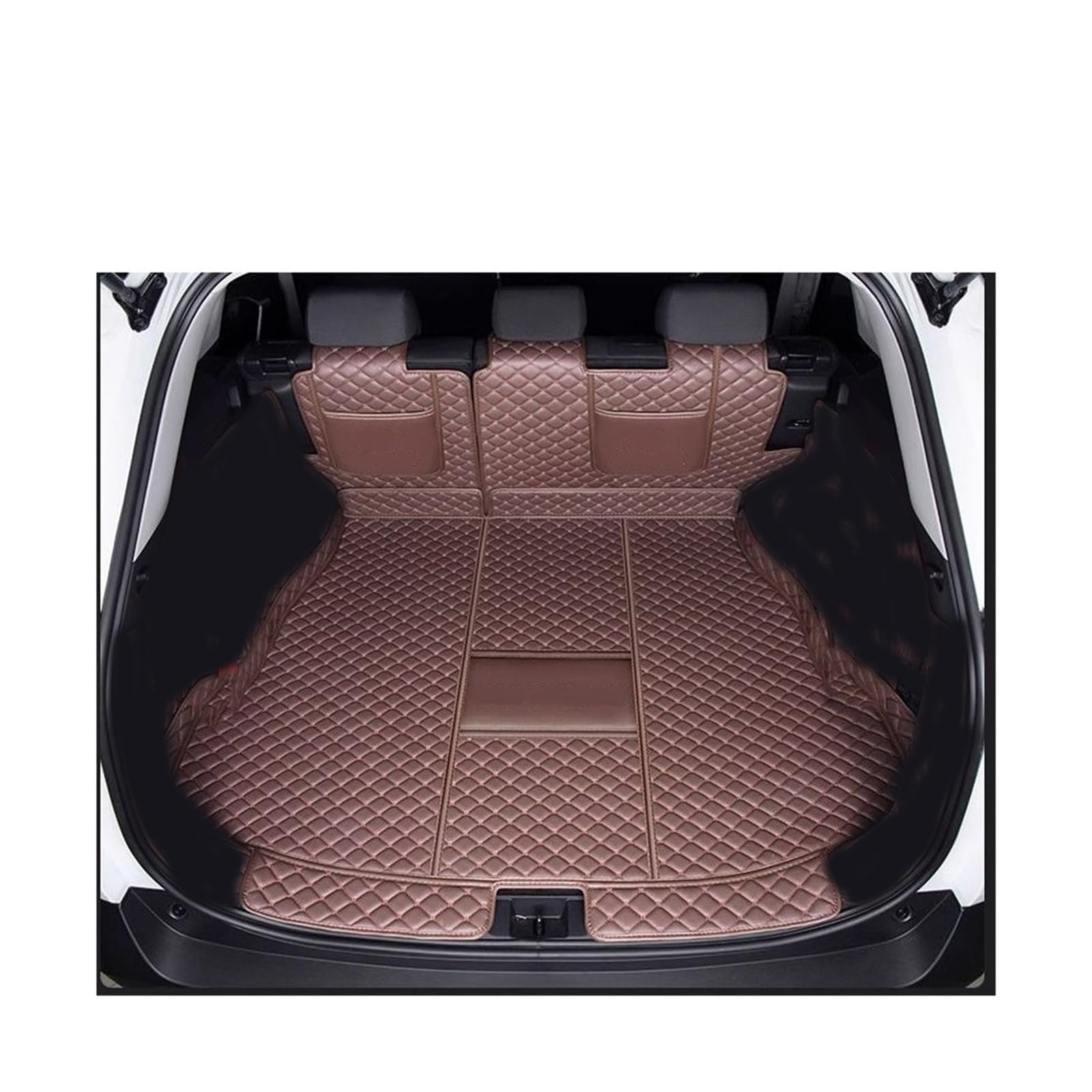 Car Trunk Liner Fit Für Toyota RAV4 2024 2025 Zubehör Kraftstoff PHEV Vollständige Abdeckung Cargo Liner Auto Innen Modifikation Kofferraumwanne(Half Coffee,Fuel) von XFYESL
