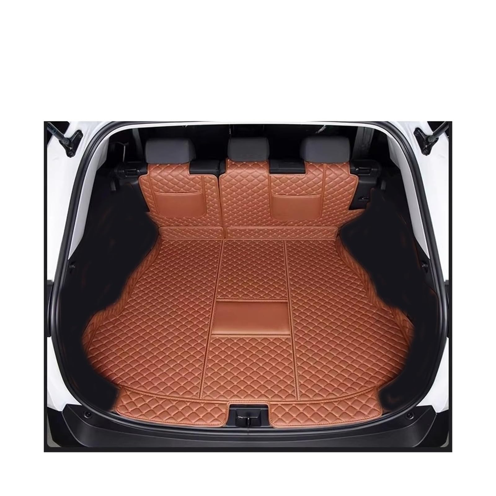 Car Trunk Liner Fit Für Toyota RAV4 2024 2025 Zubehör Kraftstoff PHEV Vollständige Abdeckung Cargo Liner Auto Innen Modifikation Kofferraumwanne(Half Orange,Hybrid) von XFYESL