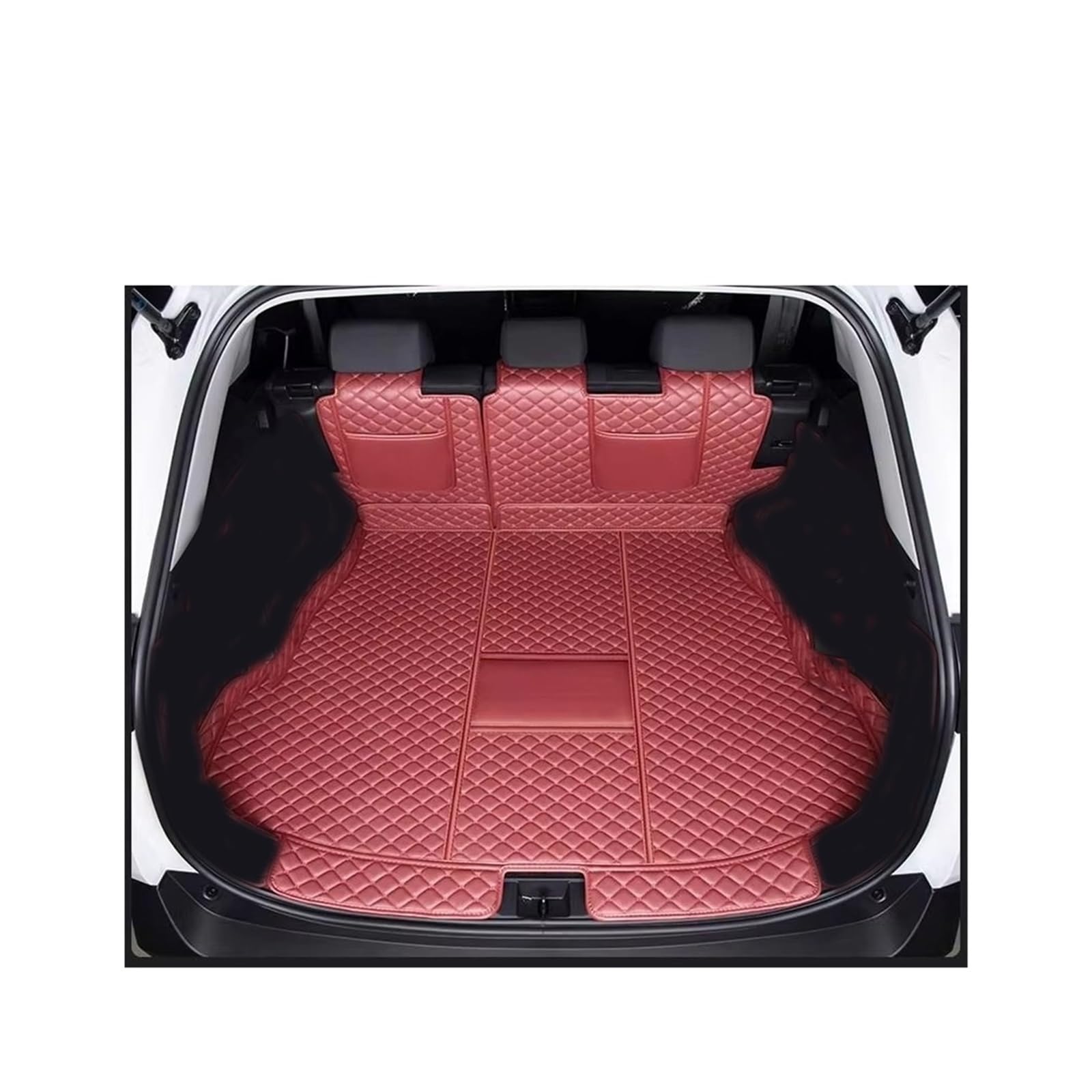 Car Trunk Liner Fit Für Toyota RAV4 2024 2025 Zubehör Kraftstoff PHEV Vollständige Abdeckung Cargo Liner Auto Innen Modifikation Kofferraumwanne(Half Red,PHEV) von XFYESL