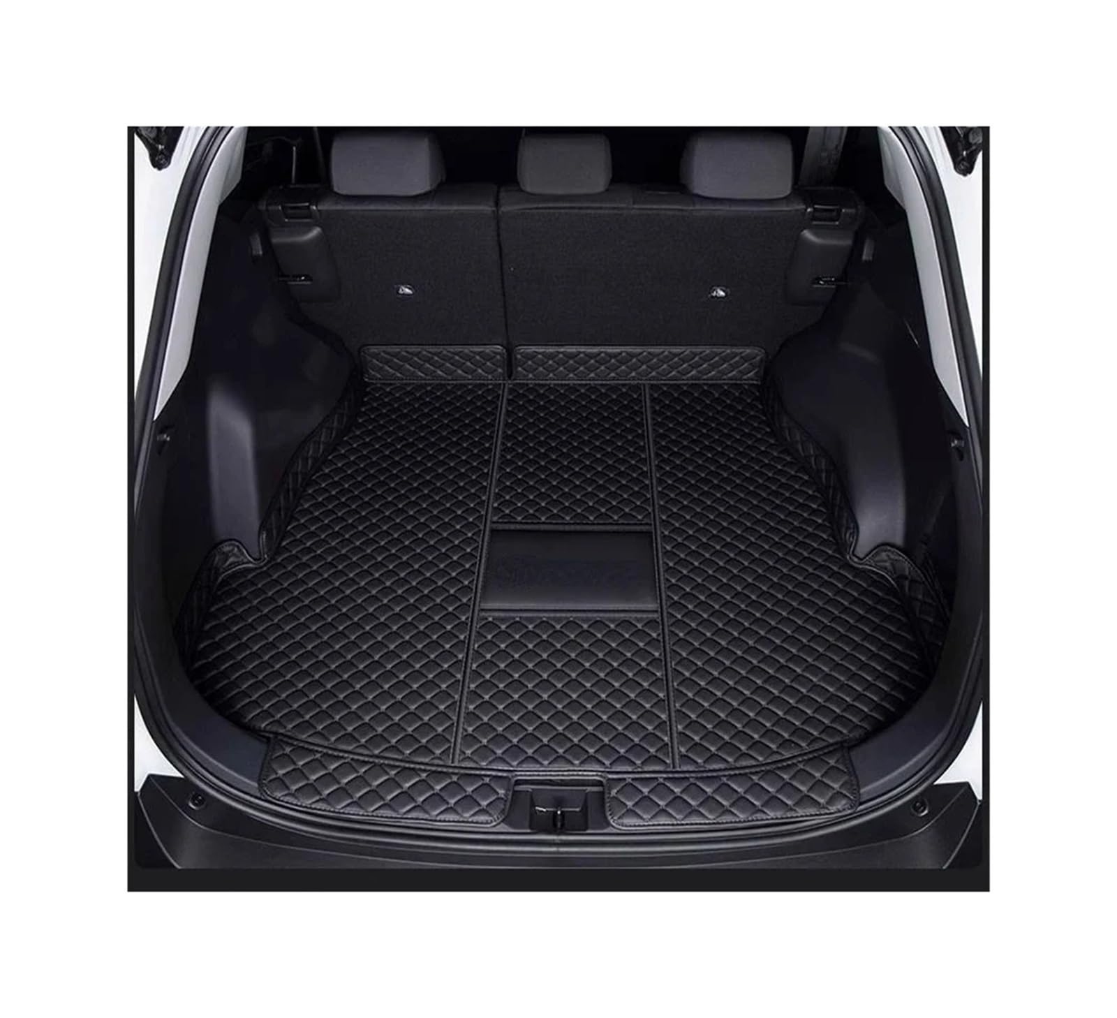 Car Trunk Liner Fit Für Toyota RAV4 2024 2025 Zubehör Kraftstoff PHEV Vollständige Abdeckung Cargo Liner Auto Innen Modifikation Kofferraumwanne(Main Pad Black,Hybrid) von XFYESL