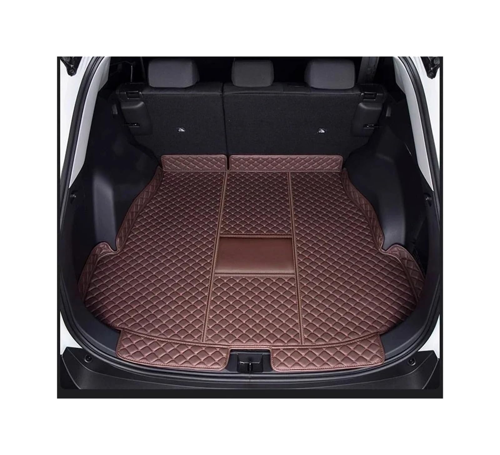 Car Trunk Liner Fit Für Toyota RAV4 2024 2025 Zubehör Kraftstoff PHEV Vollständige Abdeckung Cargo Liner Auto Innen Modifikation Kofferraumwanne(Main Pad Coffee,Hybrid) von XFYESL