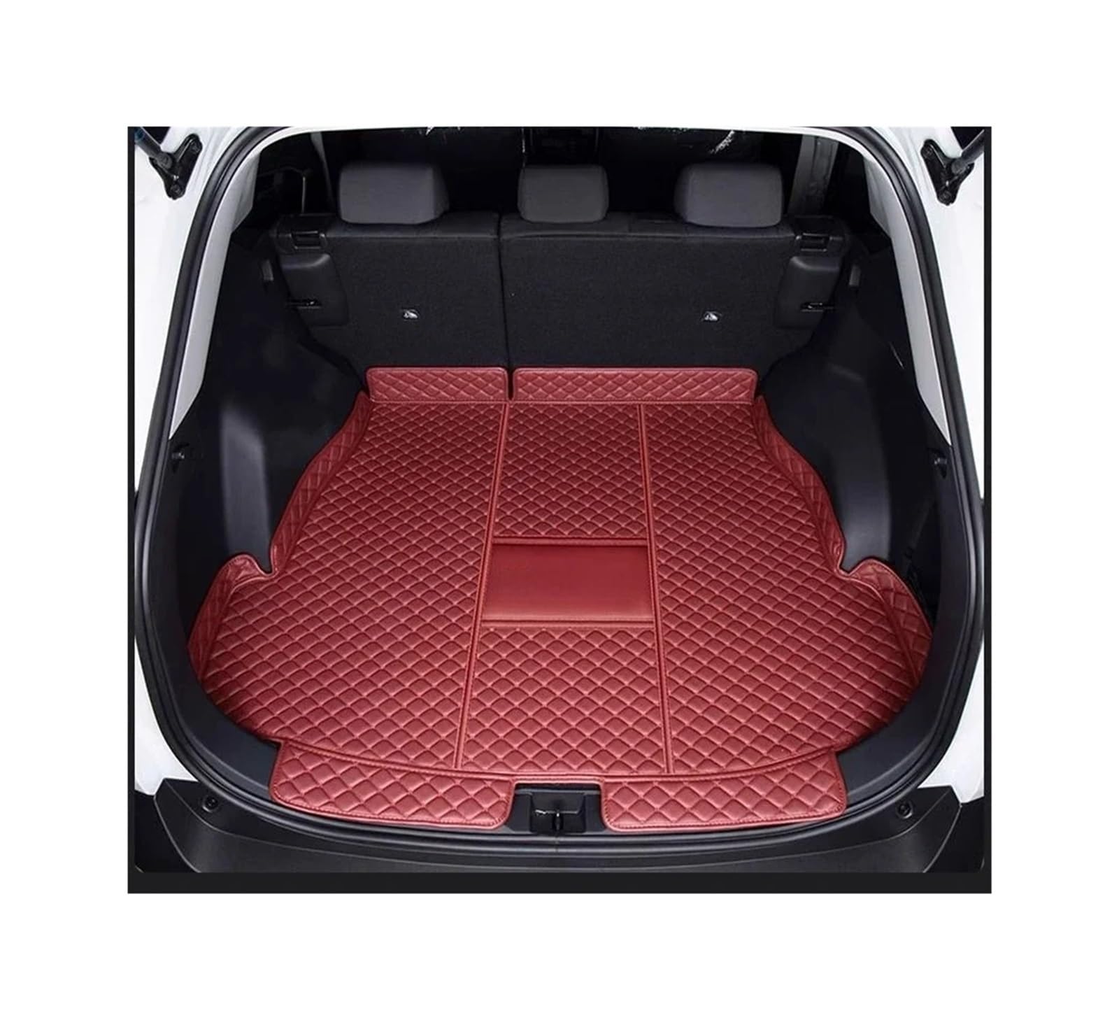 Car Trunk Liner Fit Für Toyota RAV4 2024 2025 Zubehör Kraftstoff PHEV Vollständige Abdeckung Cargo Liner Auto Innen Modifikation Kofferraumwanne(Main Pad Red,Hybrid) von XFYESL