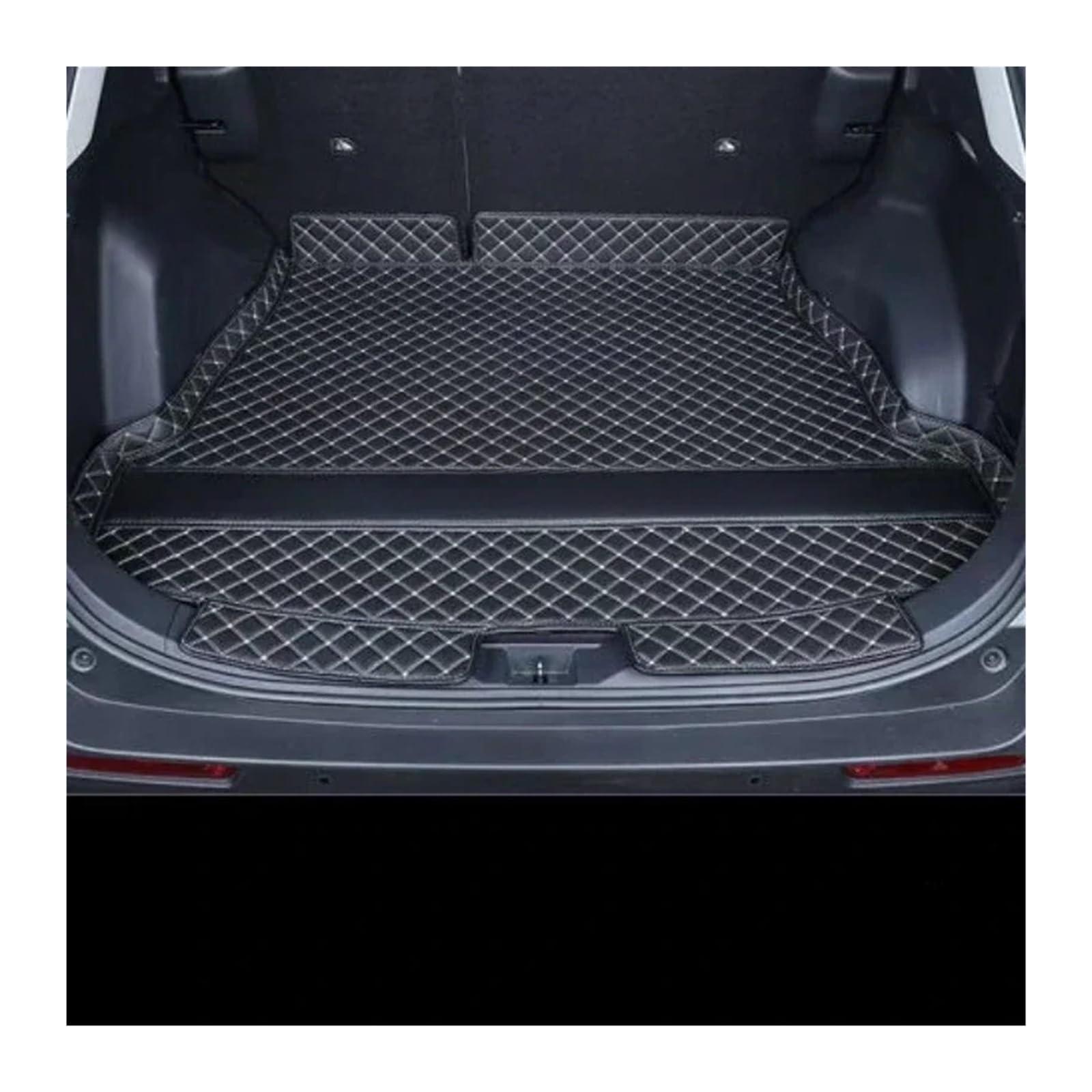 Car Trunk Liner Gepäckboden-Teppichfach, wasserdicht, für jedes Wetter, passend für Toyota RAV4 2020–2024, Benzinversion Kofferraumwanne(Main Pad Black beige) von XFYESL