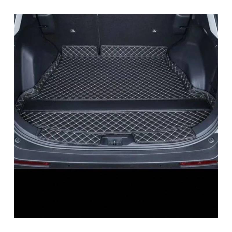 Car Trunk Liner Gepäckboden-Teppichfach, wasserdicht, für jedes Wetter, passend für Toyota RAV4 2020–2024, Benzinversion Kofferraumwanne(Main Pad Black beige) von XFYESL
