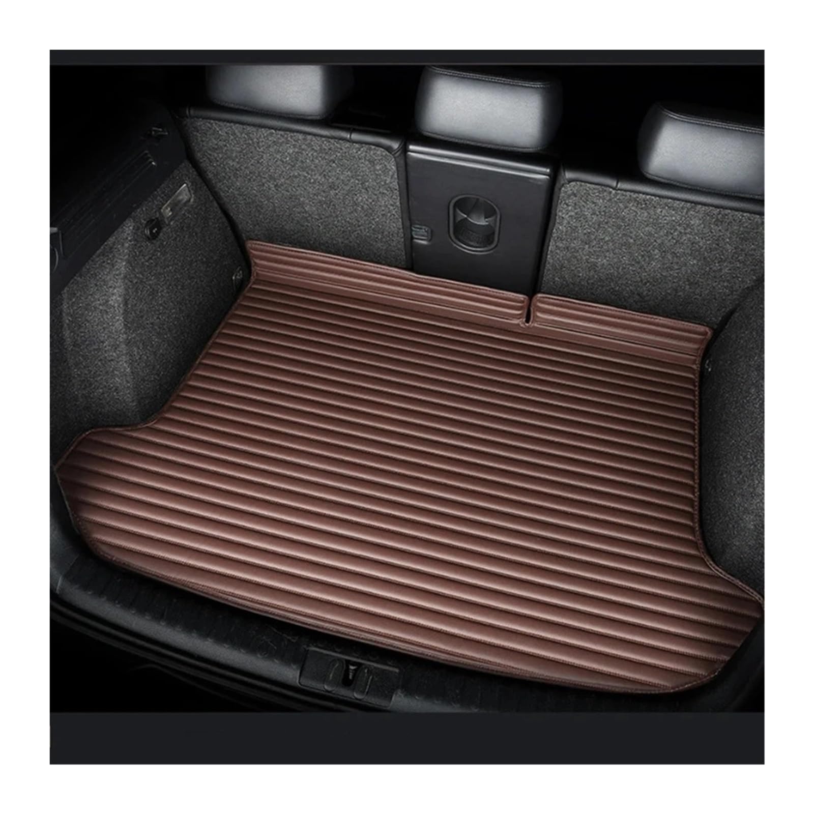 Car Trunk Liner Gestreifte Pu-Leder-Kofferraummatte mit vollständiger Abdeckung, passend für Peugeot 301 307 308 2014–2015 2016–2019 Kofferraumwanne(03,308 2016-2019) von XFYESL