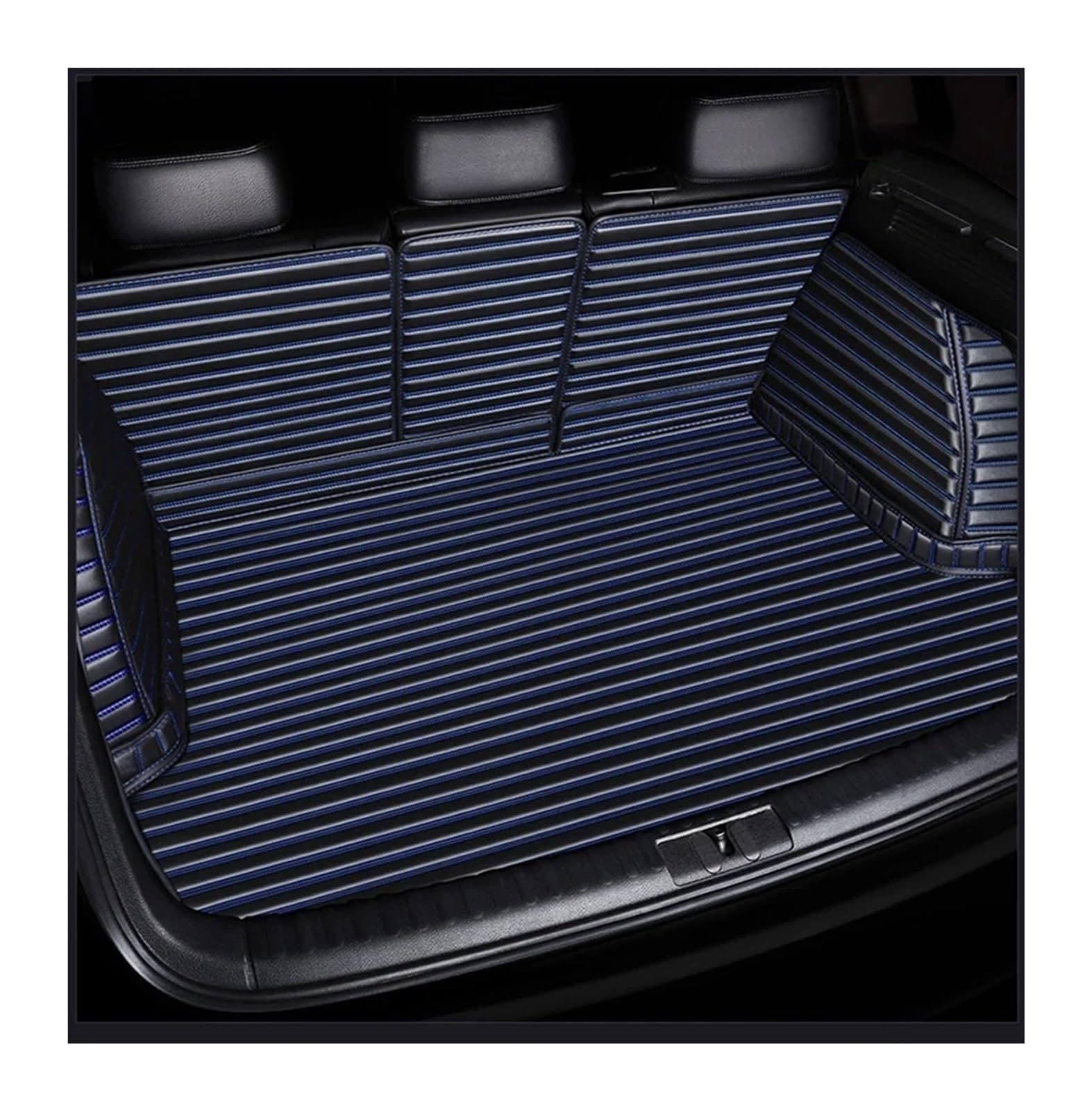 Car Trunk Liner Gestreifte Pu-Leder-Kofferraummatte mit vollständiger Abdeckung, passend für Peugeot 301 307 308 2014–2015 2016–2019 Kofferraumwanne(10,308 2016-2019) von XFYESL