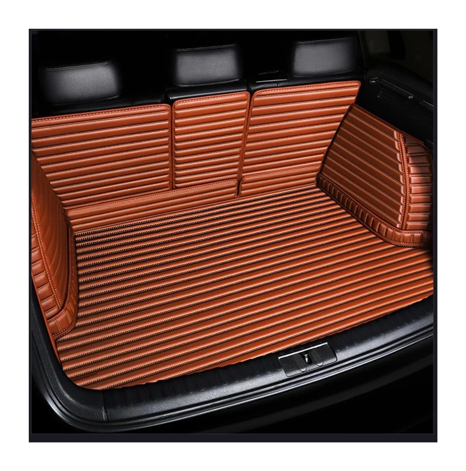 Car Trunk Liner Gestreifte Pu-Leder-Kofferraummatte mit vollständiger Abdeckung, passend für Peugeot 301 307 308 2014–2015 2016–2019 Kofferraumwanne(12,308 2012-2013) von XFYESL