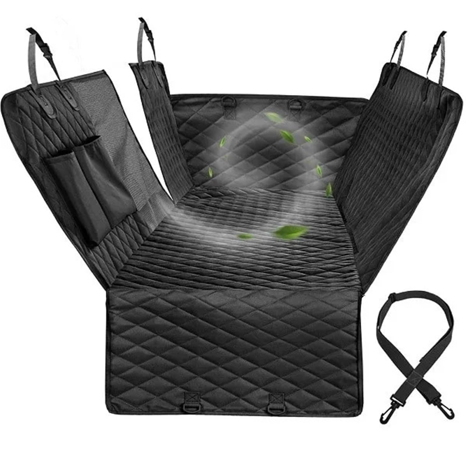 Car Trunk Liner Hund Auto Sitz Abdeckung Wasserdicht Hund Hängematte Auto Hund Auto Decke Matten Fall Für Hinten Zurück 2 In 1 Kofferraumwanne(Black) von XFYESL