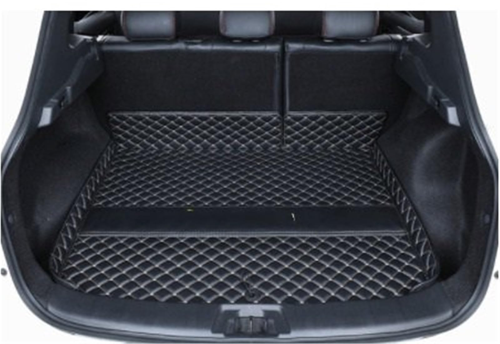 Car Trunk Liner Kofferraummatten passend für Nissan Qashqai J10 2007 2008 2009 2010 2011 Anti-Schmutz-Schutzschale Cargo-Liner Zubehör Kofferraumwanne(Half Set Black and White) von XFYESL
