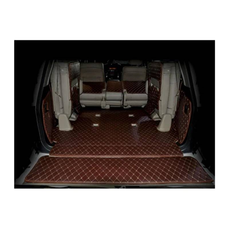 Car Trunk Liner Komplettes Set Kofferraummatten passend für Lexus LX 570 7 Sitze 2020–2007, wasserdichte Kofferraumteppiche, Cargo-Liner-Matten Kofferraumwanne(Coffee) von XFYESL