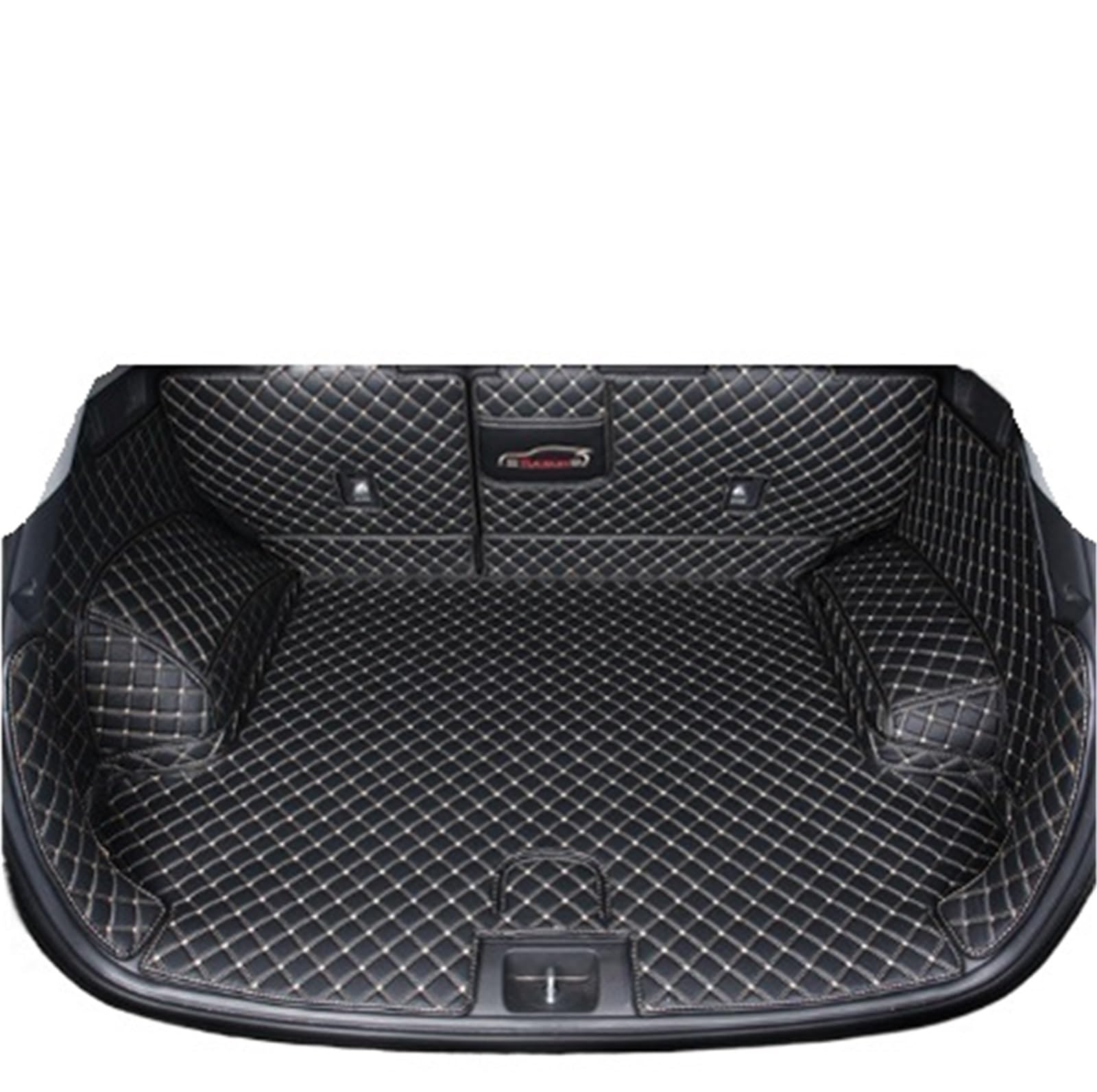 Car Trunk Liner Leder Kofferraum Matte Fit Für Hyundai Tucson 2016 2017 2018 2019 2020 SUV Cargo-Liner Kofferraumwanne(Black Beige 2) von XFYESL