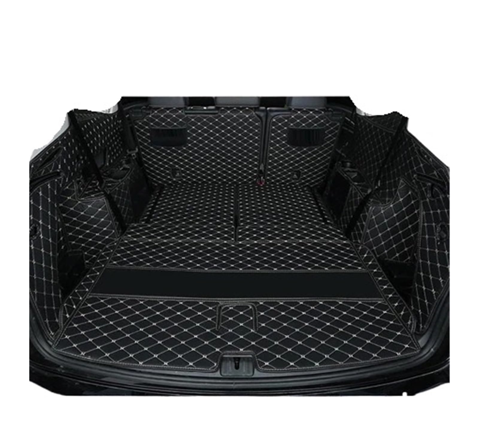 Car Trunk Liner Leder-Kofferraummatte Cargo-Liner passend für Volkswagen Atlas 2017 2018 2019 2020 Teramont Zubehörabdeckungen Kofferraumwanne(Black beige Wire) von XFYESL
