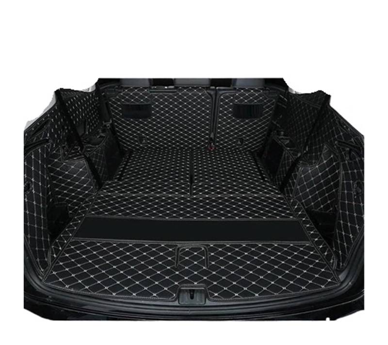 Car Trunk Liner Leder-Kofferraummatte Cargo-Liner passend für Volkswagen Atlas 2017 2018 2019 2020 Teramont Zubehörabdeckungen Kofferraumwanne(Black beige Wire) von XFYESL