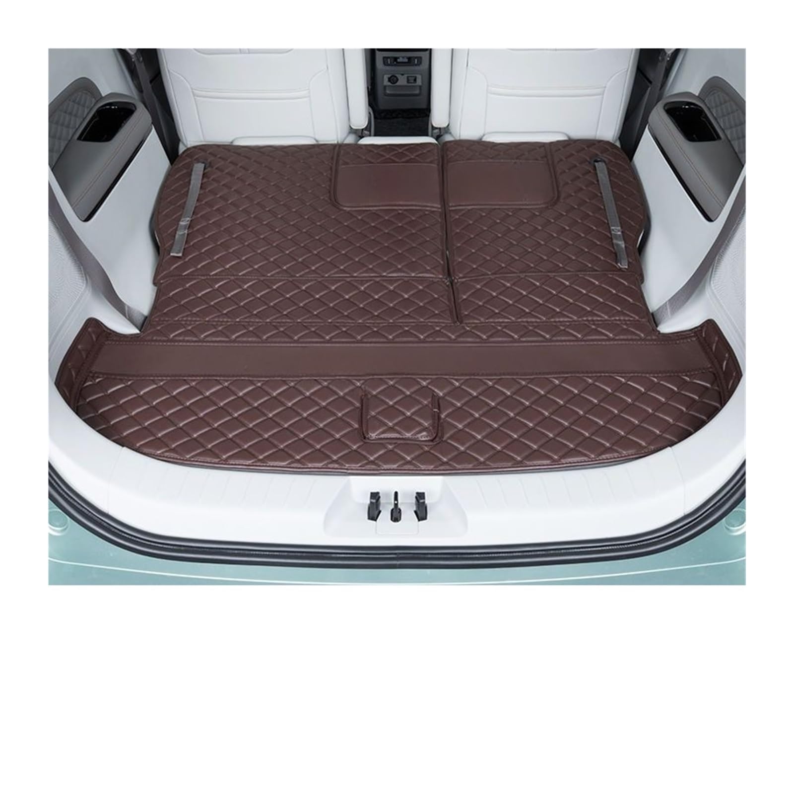 Car Trunk Liner Leder-Kofferraummatte passend für Dongfeng Forthing M4 U-Tour 2024 2025 6-Sitzer Anti-Schmutz-Laderaumabdeckung Kofferraumwanne(3pcs Coffee) von XFYESL
