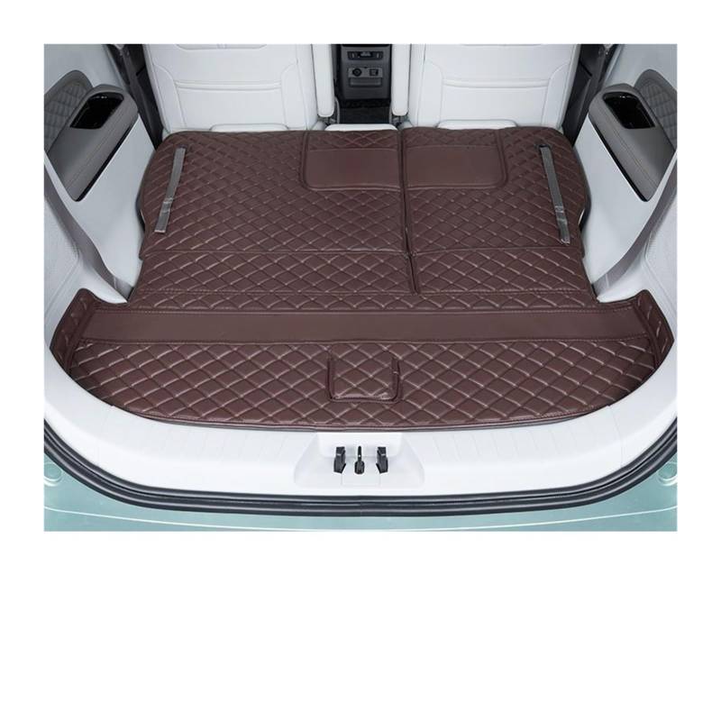 Car Trunk Liner Leder-Kofferraummatte passend für Dongfeng Forthing M4 U-Tour 2024 2025 6-Sitzer Anti-Schmutz-Laderaumabdeckung Kofferraumwanne(3pcs Coffee) von XFYESL