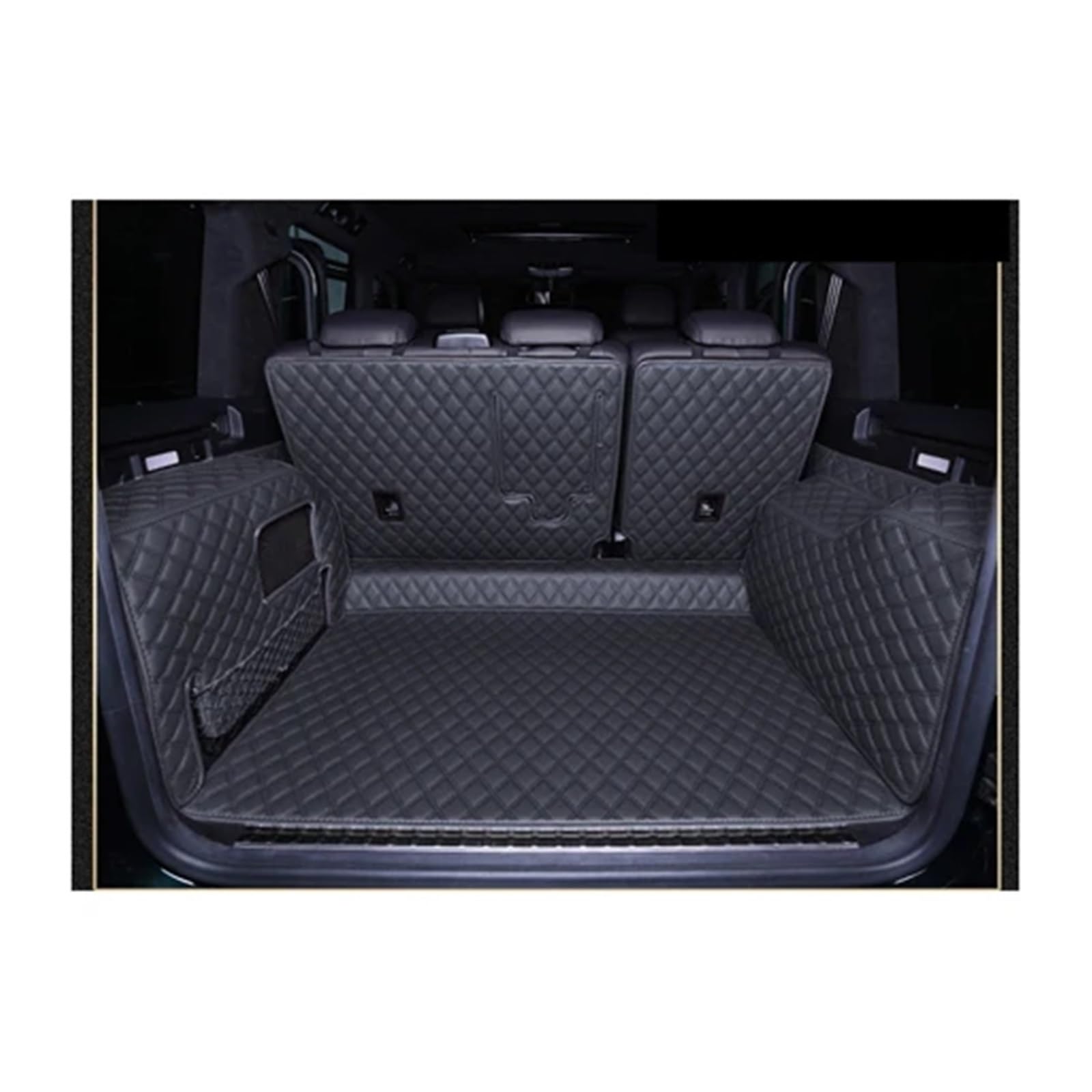 Car Trunk Liner Passend für Mercedes Benz G 63 AMG W464 2022, langlebige Kofferraumteppiche, Cargo-Liner-Matte für G63 2021–2019 Kofferraumwanne(Black Half Set) von XFYESL