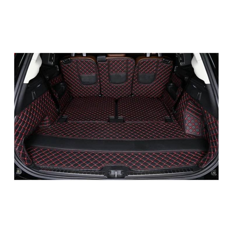 Car Trunk Liner Spezielle Auto-Kofferraum-Matten Fit Für Volvo XC90 7 Sitze 2020 Wasserdicht Boot Teppiche Fracht Kofferraumwanne(Black with red) von XFYESL