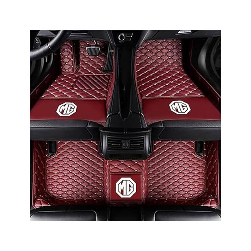 Vollabdeckende Auto Fußmatten für MG MG3 SW 2015-2017, Ledermatten rutschfest Strapazierfähig Autozubehör,A-Red von XHCDYGE