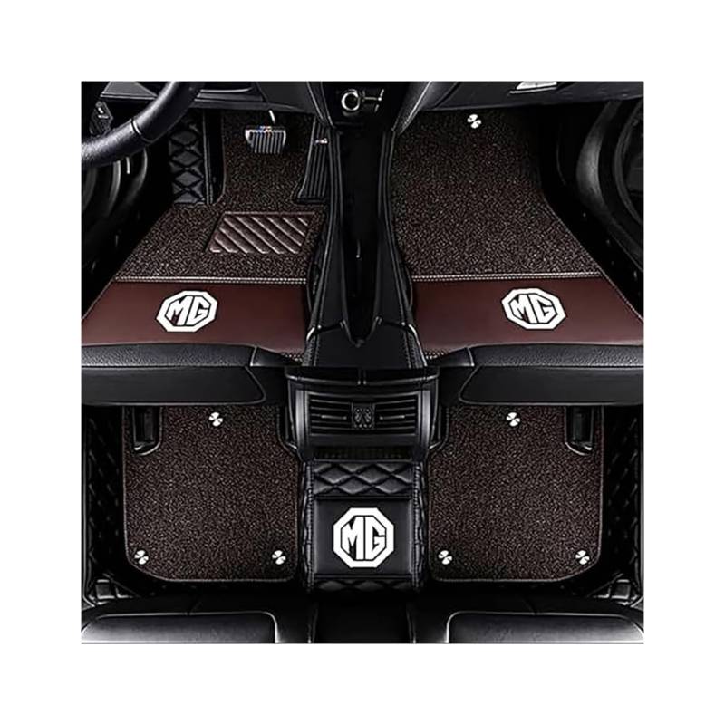 Vollabdeckende Auto Fußmatten für MG MG5 2021-2023, Ledermatten rutschfest Strapazierfähig Autozubehör,A-Coffee von XHCDYGE