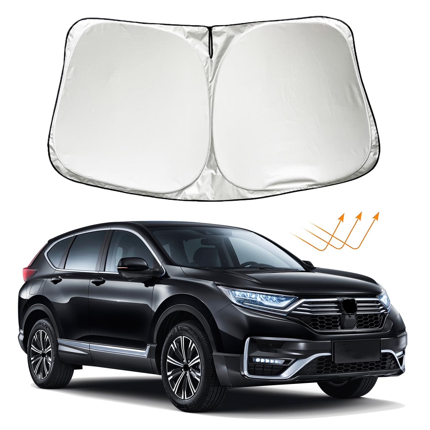 XHRING Windschutzscheiben-Sonnenschutz für Honda CRV LX EX EX-L Navi Touring 2017-2022 HRV 2016-2022 Zubehör, Auto Frontscheibe Sonnenschutz Sonnenblende Schild für Honda CR-V HR-V XHRING Windschutzscheiben-Sonnenschutz für Honda CRV LX EX EX-L Navi Touring 2017-2022 HRV 2016-2022 Zubehör, Auto Frontscheibe Sonnenschutz Sonnenblende Schild für Honda CR-V HR-V von XHRING