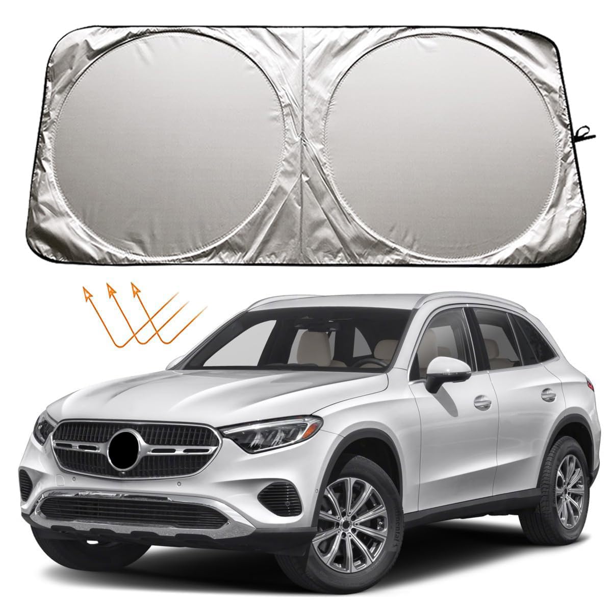 XHRING Windschutzscheiben-Sonnenschutz für Mercedes Benz GLC GLC 300 GLC300 GLE GL ML CLS SL S S56 Klasse Zubehör, Auto Frontscheibe Sonnenschutz Sonnenblende Schild für Mercedes Benz EQE SUV Zubehör XHRING Windschutzscheiben-Sonnenschutz für Mercedes Benz GLC GLC 300 GLC300 GLE GL ML CLS SL S S56 Klasse Zubehör, Auto Frontscheibe Sonnenschutz Sonnenblende Schild für Mercedes Benz EQE SUV Zubehör von XHRING