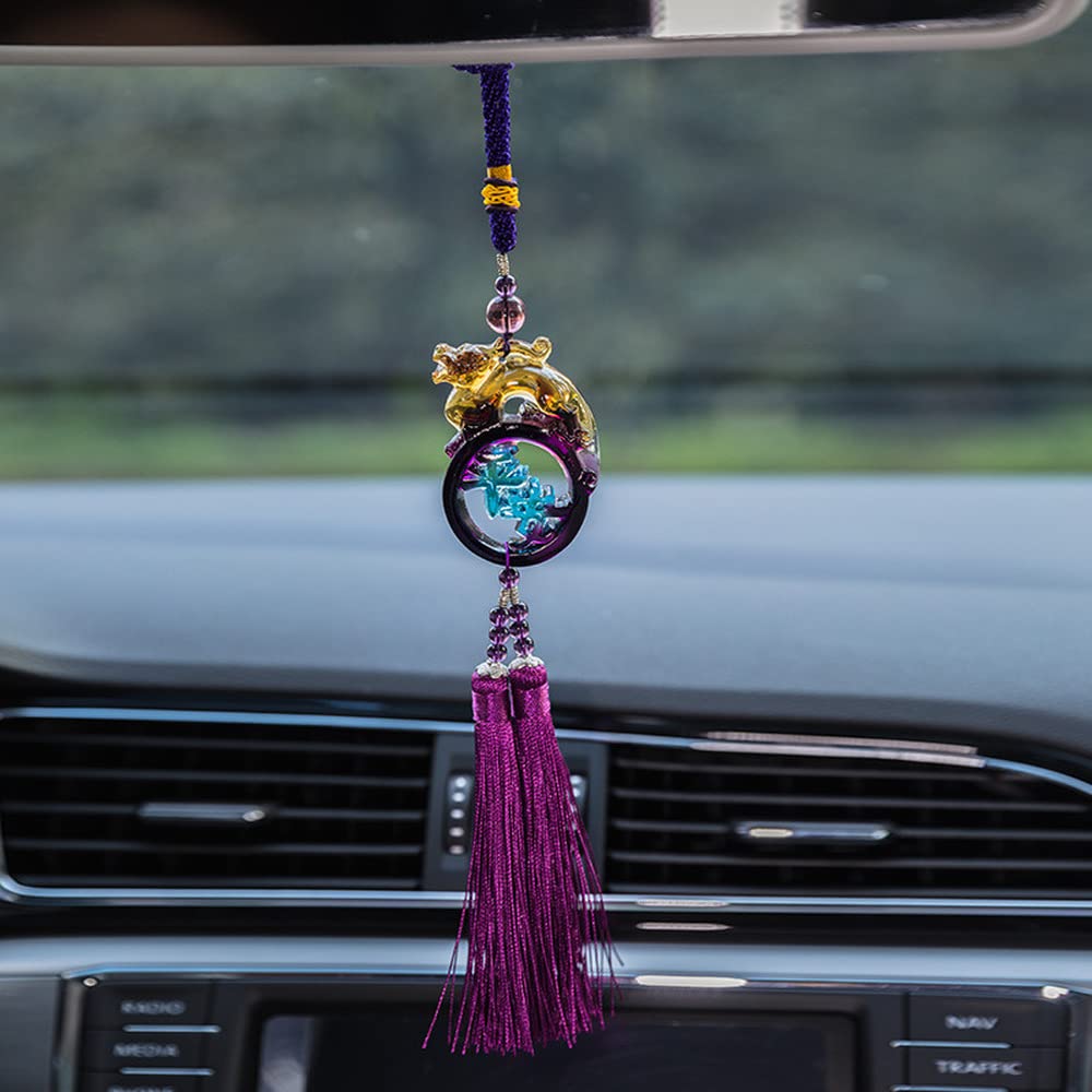 XIALON Autoanhänger Rückspiegel Ornamente Glas Pixiu Glück Anhänger Auto Innendekoration XIALON Autoanhänger Rückspiegel Ornamente Glas Pixiu Glück Anhänger Auto Innendekoration von XIALON
