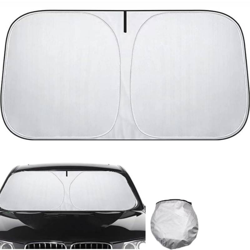 Front-Sonnenschutz UV-Schutz für VW Taigo CS I 2021-2024, Faltbar Tragbarer Sonnenschutz Den Auto Innenraum Kühl Halten Verbesserte Sonnenblende,L145x80 cm von XIAOBINGFA