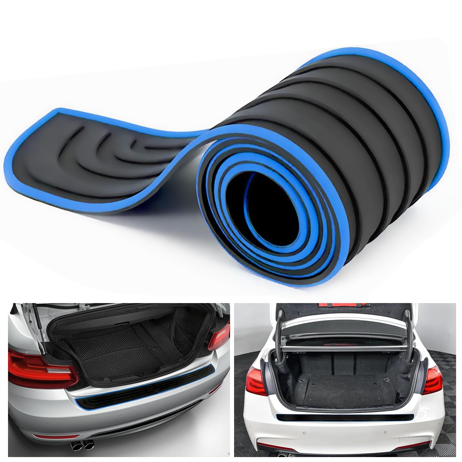 Stoßstangenschutz aus Gummi für VW Tiguan Allspace 2 (II) BW2 I 2017-2024, Anti Kratz Heckstoßstangenschutz Auto Einstiegsleisten Kantenschutz Aufkleber,Blue- von XIAOBINGFA