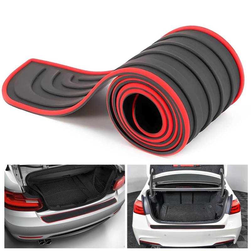 Stoßstangenschutz aus Gummi für VW Touran 2 (II) 5T I 2015-2024, Anti Kratz Heckstoßstangenschutz Auto Einstiegsleisten Kantenschutz Aufkleber,Red- von XIAOBINGFA