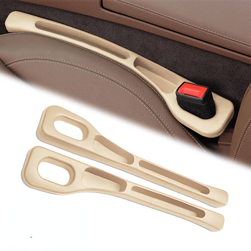 XIAOBINGFA 2 Stücke Auto Sitzspalt Aufbewahrungsstreifen für Opel Astra H 5-türer ab Bj. 2004-2010 -, Upgraded Autositz Gap Organizer Storage Box verhindert Herunterfallen,Beige von XIAOBINGFA
