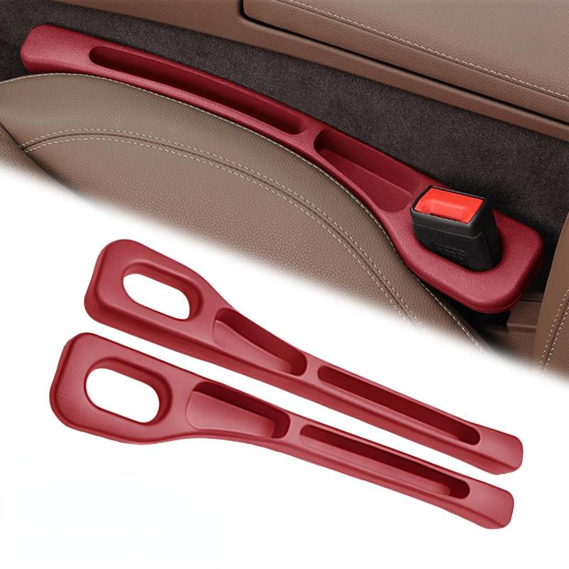XIAOBINGFA 2 Stücke Auto Sitzspalt Aufbewahrungsstreifen für Opel Vivaro C ab Bj. 03/2019 -, Upgraded Autositz Gap Organizer Storage Box verhindert Herunterfallen,Red von XIAOBINGFA