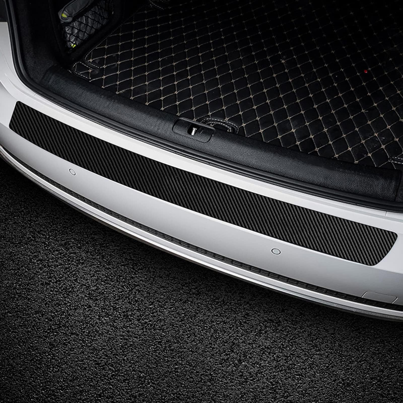 Ladekantenschutz Kofferraum für Skoda Elroq 2024 2025, Kohlefaser Stoßstangenschutz Heck Rear Bumper Aufkleber Auto Zubehör,104 * 9 von XIAOLINGBAIHUO