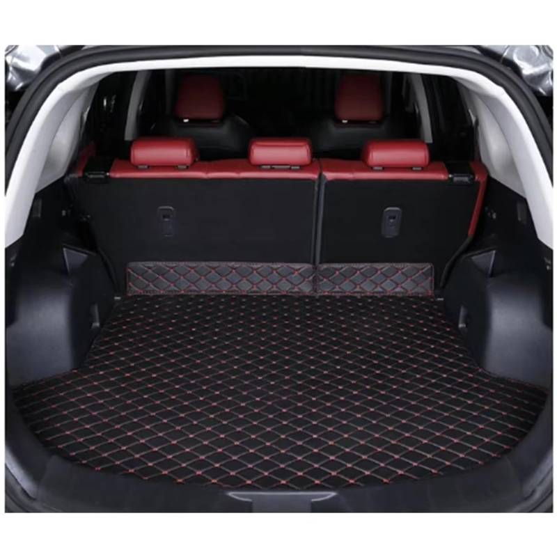 Kofferraummatte Für CHANGAN CS75 Plus 2020 2021 2022 2023 2024 Auto Kofferraum Matte Leder wasserdichte Cargo-Liner Pad Interne Zubehör Kofferraum Schutzmatte(Black red) von XIAOYANS