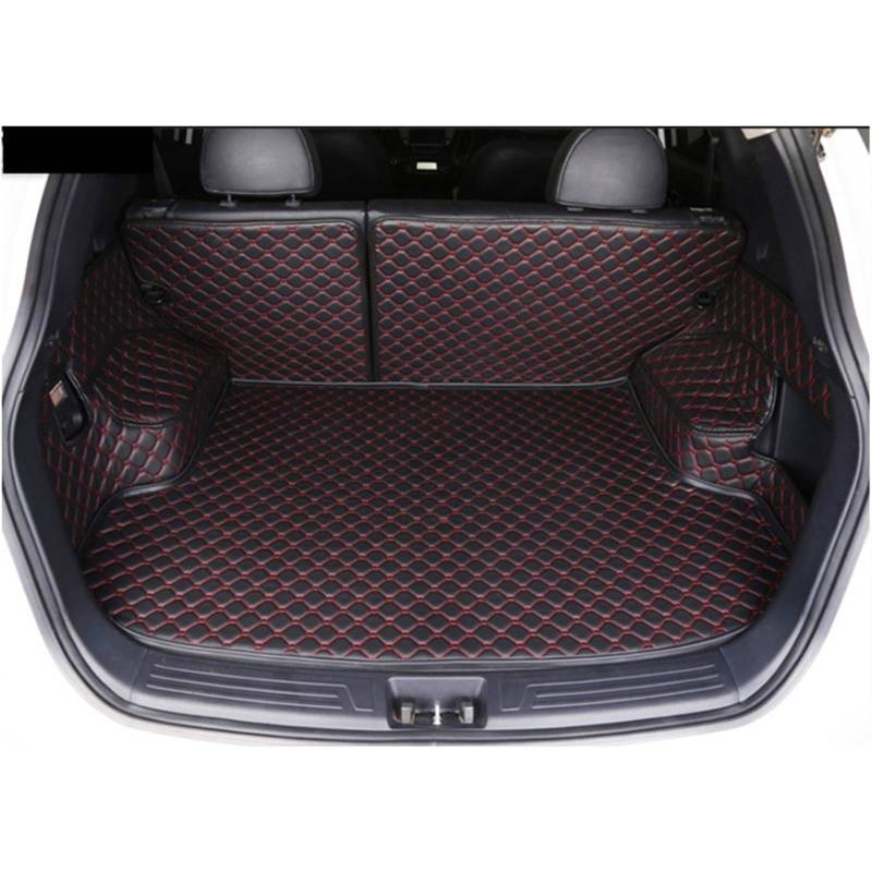 Kofferraummatte Für Hyundai Ix35 2010 2011 2012 2013 2014 2015 Vollen Satz Auto Stamm Matten Wasserdicht Langlebige Boot Teppiche Cargo-Liner Matte Kofferraum Schutzmatte(Black with red) von XIAOYANS