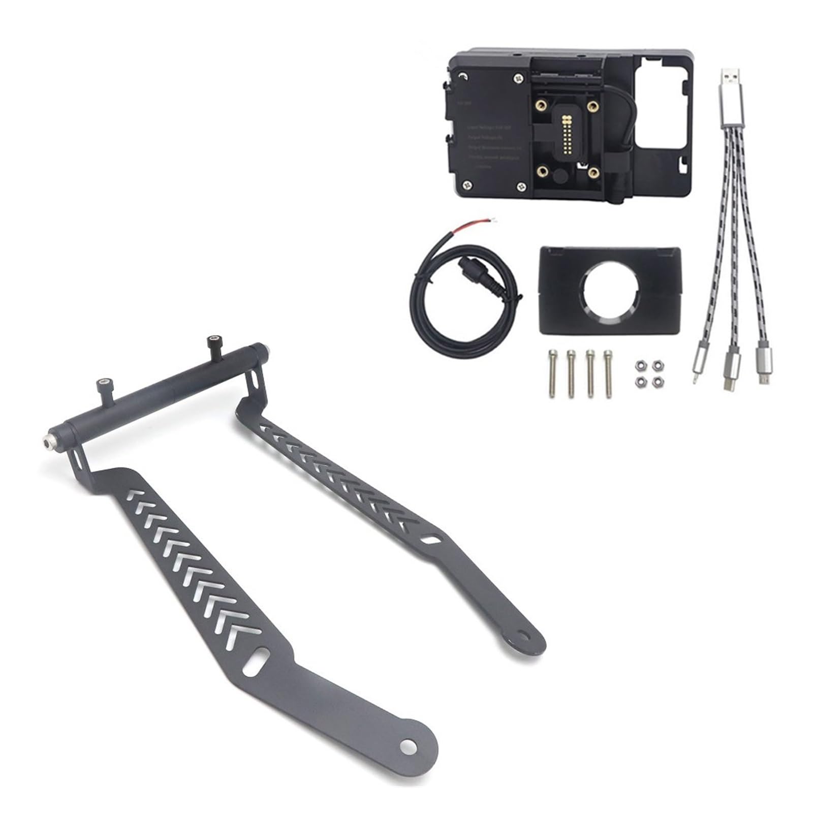 Motorrad handy halterungen Für Cyclone RT3 Expansion Stand Multifunktions Querlatte Motorrad Telefon GPS Halterung Navigation Halterung USB Drahtlose Aufladen Handyhalter Motorrad(22mm USB Stand) von XIAOYANS