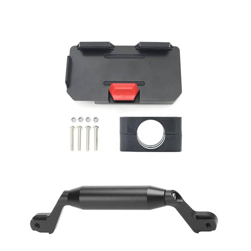 XIAOYANS Motorrad Handy halterungen Für Tiger 1200 GT Pro 2023-12MM 22MM Motorrad GPS Telefon Halter USB Drahtlose Ladegerät Navigation Halterung Montieren Handyhalter Motorrad(22mm-Black-Holder) von XIAOYANS