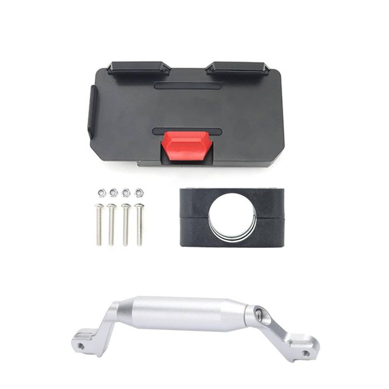 XIAOYANS Motorrad Handy halterungen Für Tiger 1200 GT Pro 2023-12MM 22MM Motorrad GPS Telefon Halter USB Drahtlose Ladegerät Navigation Halterung Montieren Handyhalter Motorrad(22mm-Silver-Holder) von XIAOYANS